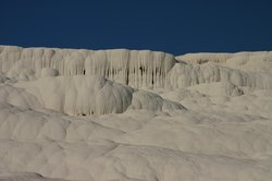 The bizarre white formations at Pamukkale