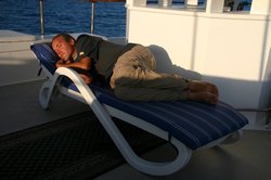 Sick patient sleeping on the deck