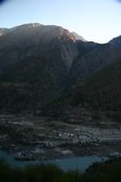 A tent community on the banks of the Indus - spot the tent halfway up the mountain!