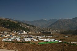 One of the many tent villages