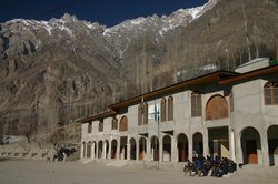 Schools out - an open air class room in the Hunza Valley