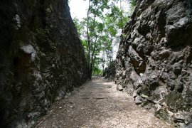 The railway cutting known as Hellfire Pass