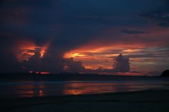 A remarkable sunset on from Ko Lanta beach