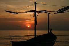 Sunrise, yep you read that right, on our beach camp South from Ayutthaya