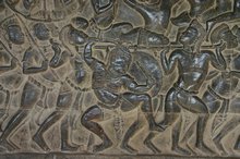 A part of the amazing Bas-relief that surrounds the entire Angkor Wat