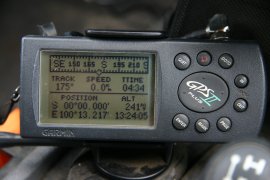 GPS showing lots of zeroes as I cross the equator