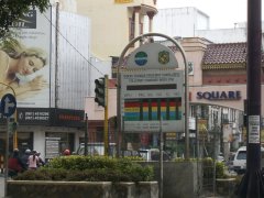 A pollution meter in Medan, which seems to be broken
