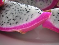 The exotic looking dragon fruit