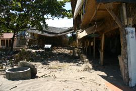 Some of the devastation at Pangandaran following the 2006 tsunami