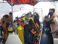 Kit loaded onboard and heading to the first dive site