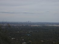 A distant Perth from the zig zag road