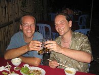 Alex & Frazer enjoying the local Cambodian beer